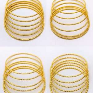 Gold plated casual bangles