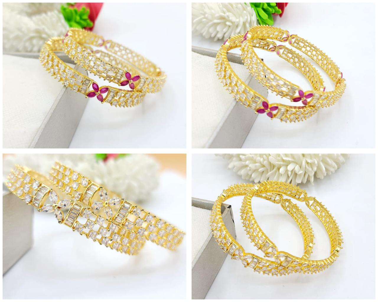 CZ Silver- Rose - Gold Stunning Party Wear Bracelet | Statement Hand  Jewelry | eBay